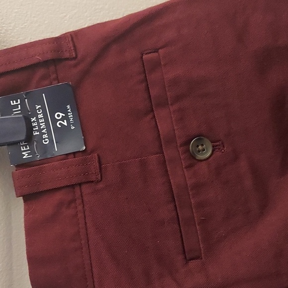 J.CREW Factory 9in Flex Gramercy Chino Burgundy Shorts - Picture 7 of 11